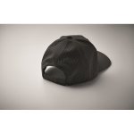 Casquette en polyester avec trous de ventilation et déperlante couleur noir troisième vue photographique