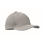 Casquette en polyester avec trous de ventilation et déperlante couleur gris