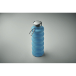 Gourde pliable en silicone avec mousqueton 500ml couleur bleu ciel
