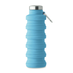 Gourde pliable en silicone avec mousqueton 500ml couleur bleu ciel