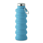 Gourde pliable en silicone avec mousqueton 500ml couleur bleu ciel