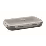 Boîte repas pliable en silicone colorée, capacité 1200 ml couleur gris foncé deuxième vue