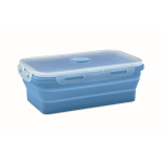 Boîte repas pliable en silicone colorée, capacité 1200 ml couleur bleu ciel