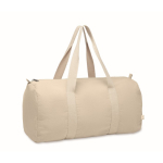 Sac de voyage avec compartiment latéral et détails en coloris naturel couleur beige