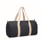 Sac de voyage avec compartiment latéral et détails en coloris naturel couleur bleu marine