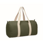 Sac de voyage avec compartiment latéral et détails en coloris naturel couleur vert militaire