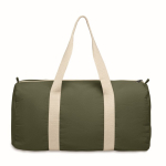Sac de voyage avec compartiment latéral et détails en coloris naturel couleur vert militaire huitième vue