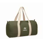 Sac de voyage avec compartiment latéral et détails en coloris naturel couleur vert militaire vue principale