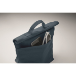 Sac isotherme personnel avec fermeture roll-top et anse de transport couleur bleu troisième vue photographique