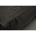 Sac à dos à roll-top en coton recyclé avec fermeture éclair frontale couleur noir cinquième vue photographique