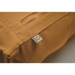 Sac à dos à roll-top en coton recyclé avec fermeture éclair frontale cinquième vue photographique