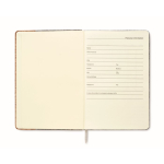 Carnet avec couverture en feutre RPET et liège, pages lignées A5 couleur gris cinquième vue