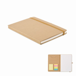 Carnet à pages blanches notes adhésives et porte-cartes intérieur A5 couleur beige deuxième vue