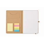 Carnet à pages blanches notes adhésives et porte-cartes intérieur A5 couleur beige cinquième vue