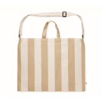 Sac de plage à rayures verticales avec anses et bandoulière ajustable couleur blanc troisième vue