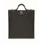 Sac isotherme roll-top en polyester avec anse et fermeture en cuir couleur noir troisième vue