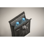Sac isotherme roll-top en polyester avec anse et fermeture en cuir couleur noir quatrième vue photographique
