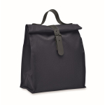 Sac isotherme roll-top en polyester avec anse et fermeture en cuir couleur bleu marine