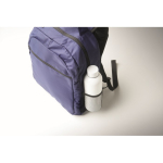 Sac à dos pour ordinateur avec poches frontales et latérales 15 pouces couleur bleu quatrième vue photographique