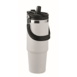 Gobelet à double paroi avec paille, bec et anse de transport 850 ml couleur blanc