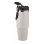 Gobelet à double paroi avec paille, bec et anse de transport 850 ml couleur blanc deuxième vue