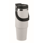 Gobelet à double paroi avec paille, bec et anse de transport 850 ml couleur blanc troisième vue