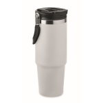 Gobelet à double paroi avec paille, bec et anse de transport 850 ml couleur blanc