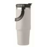 Gobelet à double paroi avec paille, bec et anse de transport 850 ml couleur blanc