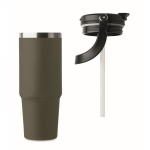 Gobelet à double paroi avec paille, bec et anse de transport 850 ml