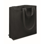 Sac de courses à anses courtes avec poche latérale 380 g/m² couleur noir