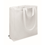 Sac de courses à anses courtes avec poche latérale 380 g/m² couleur blanc