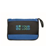 Couverture ou oreiller de voyage avec sangle pour trolley 220 g/m² couleur bleu vue avec zone d'impression