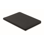 Porte-documents avec compartiments et pages lignées à l'intérieur A5 couleur noir troisième vue
