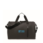 Sac au toucher doux avec double anse et bandoulière amovible couleur noir vue avec zone d'impression