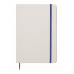 Carnet avec bande élastique et marque-page coloré, pages lignées A5 couleur bleu