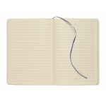 Carnet avec bande élastique et marque-page coloré, pages lignées A5 couleur bleu deuxième vue
