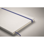 Carnet avec bande élastique et marque-page coloré, pages lignées A5 couleur bleu deuxième vue photographique