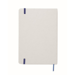 Carnet avec bande élastique et marque-page coloré, pages lignées A5 couleur bleu cinquième vue