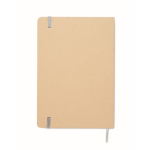 Carnet en carton avec bande et marque-page coloré, pages lignées A5 couleur argenté cinquième vue