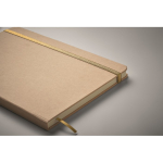 Carnet en carton avec bande et marque-page coloré, pages lignées A5 couleur doré deuxième vue photographique