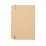 Carnet en carton avec bande et marque-page coloré, pages lignées A5 couleur doré cinquième vue