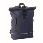 Sac à dos roll-top bande réfléchissante imperméable 15 pouces couleur bleu