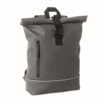 Sac à dos roll-top bande réfléchissante imperméable 15 pouces couleur gris foncé