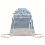 Ensemble de sac à cordon avec paréo rayé assorti 180 g/m² couleur turquoise