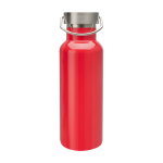 Bouteille en acier inoxydable recyclé idéale pour l’eau 500 ml couleur rouge deuxième vue frontale