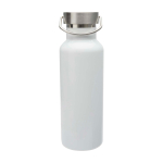 Bouteille en acier inoxydable recyclé idéale pour l’eau 500 ml couleur blanc deuxième vue frontale