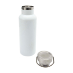 Bouteille en acier inoxydable recyclé idéale pour l’eau 500 ml couleur blanc deuxième vue