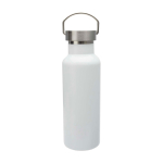 Bouteille en acier inoxydable recyclé idéale pour l’eau 500 ml couleur blanc troisième vue frontale