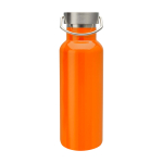 Bouteille en acier inoxydable recyclé idéale pour l’eau 500 ml couleur orange deuxième vue frontale