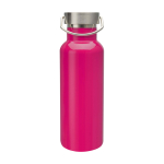 Bouteille en acier inoxydable recyclé idéale pour l’eau 500 ml couleur rose deuxième vue frontale